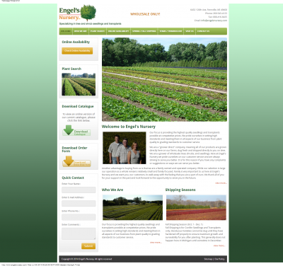 New Website Re-Design | Engels Nursery, Fennville, MI