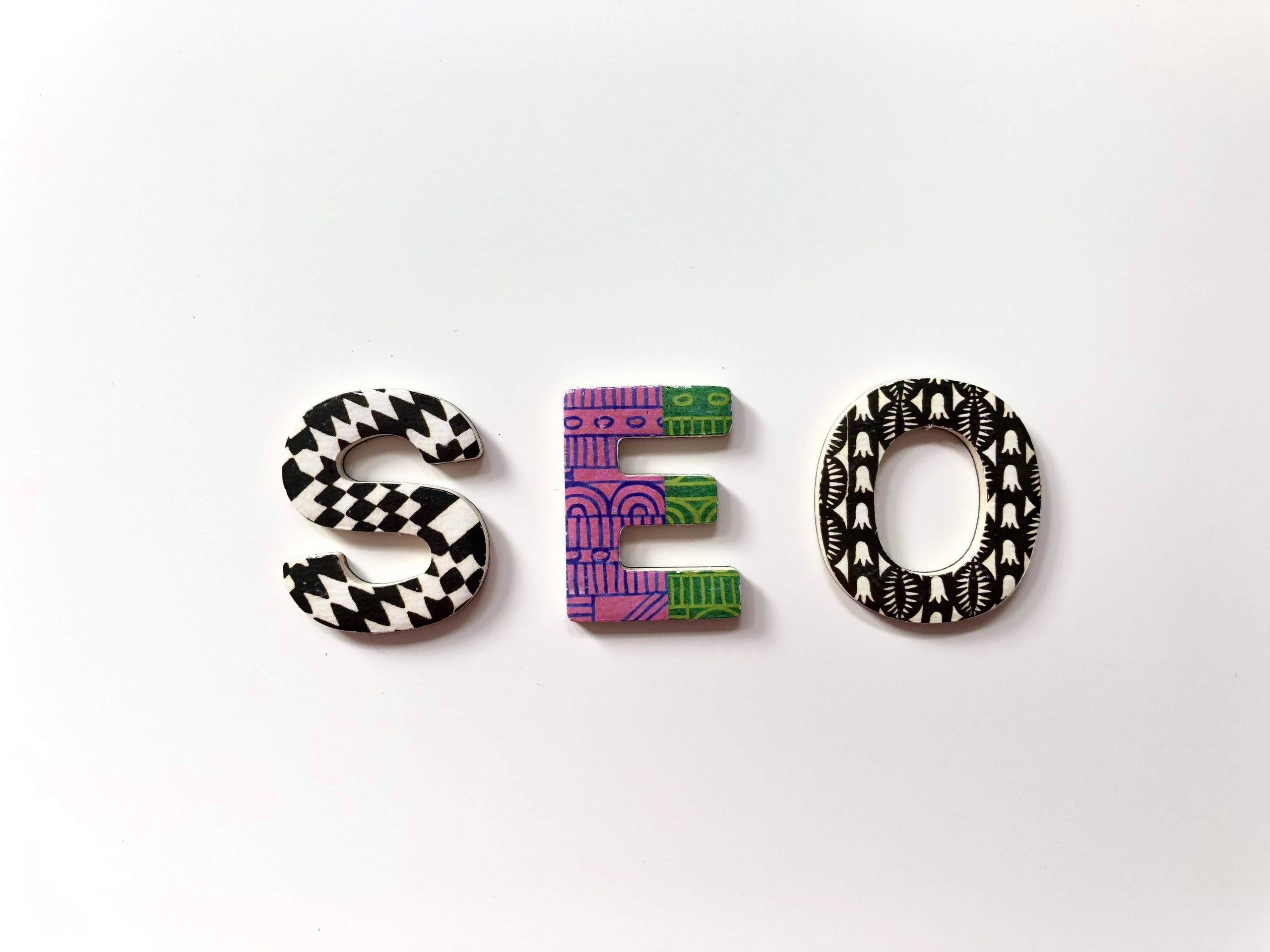 Decorative letters spelling "SEO"